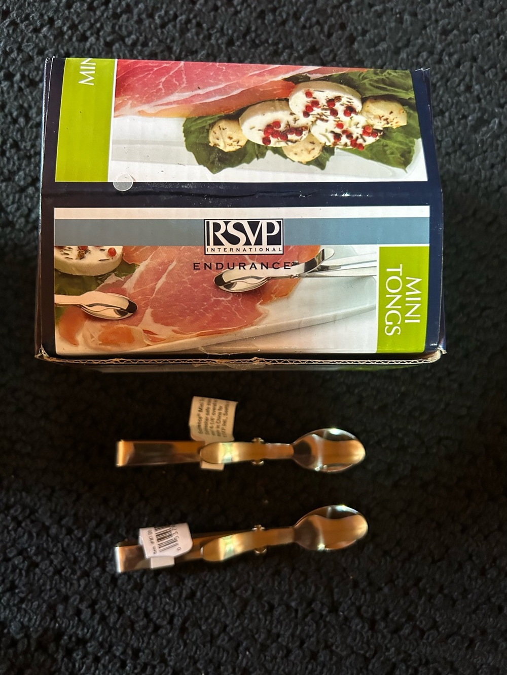 RSVP Mini Serving Tongs in Silver Stainless Steel